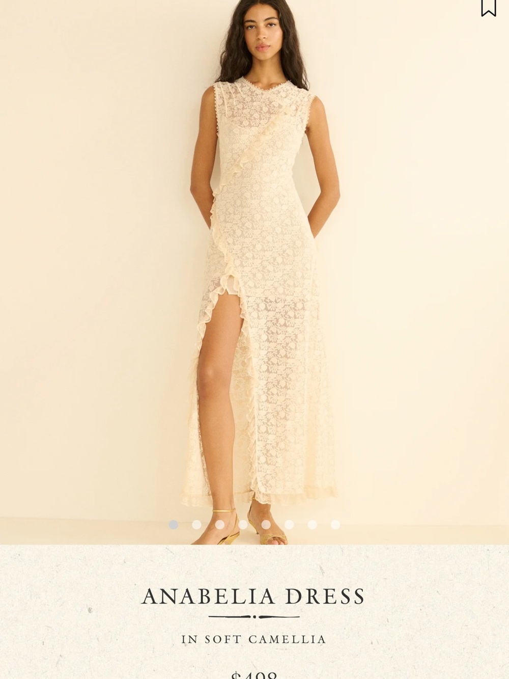 Doen Anabelia Lace Maxi Dress in Cream